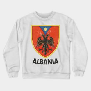 Albania / Faded Vintage Style Eagle Crest Design Crewneck Sweatshirt